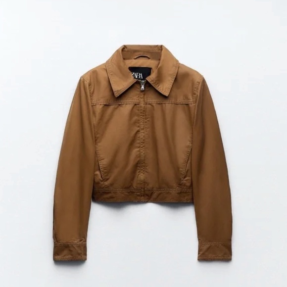 Zara waxed Cropped Jacket - Picture 6 of 11